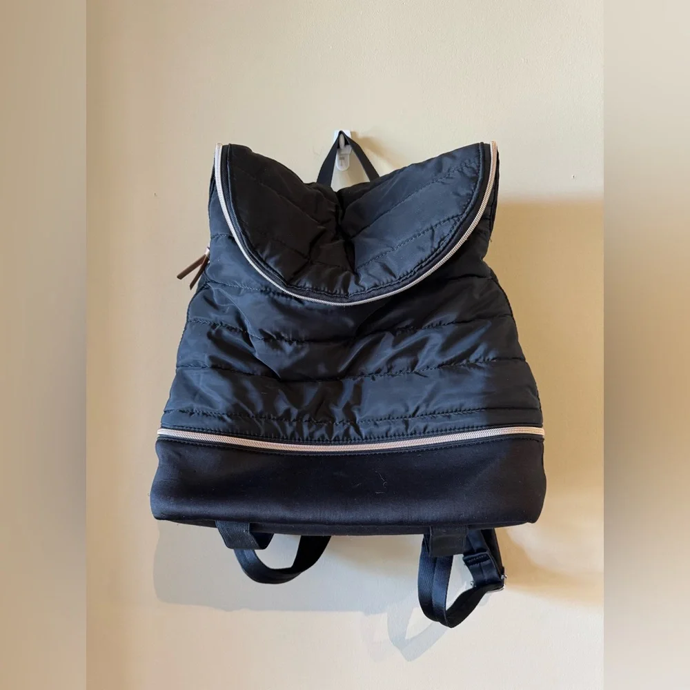 Stella & Dot Black Quilted Backpack